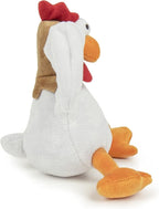 goDog Action Plush Chicken Animated Squeaky Dog Toy, Chew Guard Technology - White, One Size