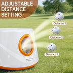 Automatic Ball Launcher for Dogs with 6pcs 2.3 Inch Etpu Tennis Balls,Thrower Distance 20-45ft,interacive Dog Toys for Indoor/Outdoor for Small Or Medium Dogs (White) (Orange)
