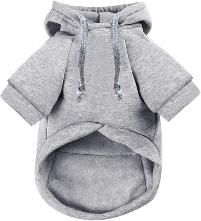Jecikelon Pet Dog Cold Weather Coat with Pocket Winter Dog Hoodie Warm Puppy Clothes for Small Dogs Chihuahua Clothing (X-Small, Y02-Grey)