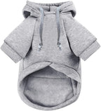 Jecikelon Winter Dog Hoodie Sweatshirts with Pockets Warm Clothes for Small Dogs Chihuahua Coat Puppy Custume Clothing (XX-Small, Y02-Grey)
