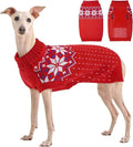 Kuoser Dog Sweater, Holiday Christmas Snowflake Pet Warm Knitwear Dog Sweaters Soft Puppy Clothing, Doggie Turtleneck Cold Weather Outfit Pullover for Small Medium Large Dogs Cats, Red XL