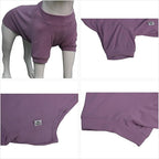 Lovelonglong Ribbed Dog T-Shirt Cotton Knitted Dog Sweaters for All Season Pet T-Shirts for Large Medium Small Dogs Taro Purple XS