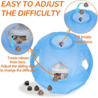 LumoLeaf Dog Treat Ball Toy, 7” Interactive Puzzle Feeder for Medium & Large Dogs, Treat Dispensing Toy with Adjustable Difficulty, Mental Stimulation & Slow Feeding, Blue, 18cm