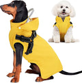 SlowTon Dog Raincoat Waterproof - Dog Rain Jacket with Harness and Hood Lightweight, Reflective Dogs Rain Coat for Large Medium Small Dogs Girl Boy Puppy Poncho Pet Clothes (Yellow, XS)