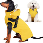 SlowTon Dog Raincoat Waterproof - Dog Rain Jacket with Harness and Hood Lightweight, Reflective Dogs Rain Coat for Large Medium Small Dogs Girl Boy Puppy Poncho Pet Clothes (Yellow, XS)