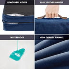 Friends Forever Orthopedic Dog Bed for Medium Dogs, Waterproof Memory Foam Dog Sofa Bed M with Removable Washable Cover, Ally Navy, 28x23x6.5