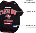 NFL Tampa Bay Buccaneers Dog T-shirt Small. - Licensed Shirt for Pets Team Colored with Team Logos- Premium Stretchable Materials for the comfort of your Dog & Cat