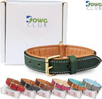 Genuine Leather Dog Collar | Full Grain, Heavy Duty, Comfortable, Padded, Strong | Best for Pups, Small, Medium, Large & XL Breeds (X-Large (Fit Neck Size 22"-26"), Teal Green)