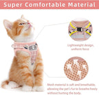 Cat & Dog Harness - All Weather Mesh, Reflective Strap, Step-in Adjustable for Small Cats & Dogs (Pink-Pattern, S)