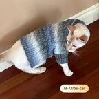 KYEESE Dog Sweater for Small Dogs Thick Dog Knitwear Turtleneck Warm with Sleeves Fuzzy Dogs Clothes Gradient Color, Blue, Medium