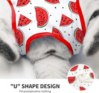 Cat Professional Surgical Recovery Suit,E-Collar Alternative for Cats Dogs,After Surgery Wear, Pajama Suit,Home Indoor Pets Clothing (S(3.3-5.5lbs), Watermelon)