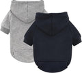 Idepet Pet Dog Hoodies 2 Pack with Pocket, Dog Outfits for Small Pets Chihuahua Clothes Warm Coat Jacket Autumn Puppy Sweatshirt Cats Clothing