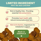 Gaines Family Farmstead Chicken Wrapped Sweet Potato Dog Bones - 8 oz Bag, Natural, Grain-Free Dog Treats for All Ages & Breeds, Great for Training and Rewards, Made in USA