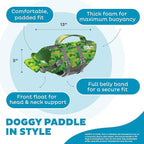 Outward Hound Granby Splash Dog Life Jacket, High-Buoyancy Dog Life Vest for Swimming, Boating, and Water Safety, Small, Camo