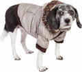 PET LIFE Classic Metallic Fashion Pet Dog Coat Jacket Parka w/ 3M Insulation and Removable Hood, Small, Metallic Grey