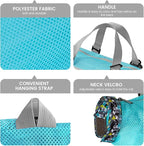 Cinf Cat Bathing Bag(Free Muzzle) Breathable Mesh Anti Scratch Adjustable Cat Grooming Bag for Nail Trimming, Bathing Soft Cat Washing Bag(Light Blue) L