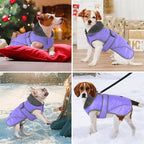 Dogcheer Dog Coat, Waterproof Dog Jacket Reflective Pet Winter Coat with Adjustable Hook & Loop, Christmas Puppy Fleece Jacket Warm Turtleneck Snowsuit for Small Medium Large Dogs - Taro Purple, S