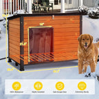 Aivituvin Heated Dog House Outdoor 43.3" Insulated Dog Kennel with Electric Heating Pad Keep Warm in Winter, Strong Iron Frame Pet Shelter,Weather-Resistant