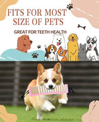 Clysoru Tug Toy for Dogs Squeaky Toy with 2 Strong Handles Lasting Training Equipment Puppy to Large Dog Interactive Toys of War Pull Indestructible Rope Pet Crinkle Teething (Pink)