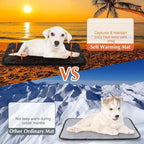 4 Pcs Self Heating Cat Pad Self Warming Cat Bed Dog Heating Pad Washable Thermal Pet Mat for Indoor Outdoor Pet 16 x 20 Inch Removable Non Slip(Black)