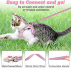 Cat Harness and Leash for Walking Escape Proof, Adjustable Kitten Vest Harness Reflective Soft Mesh Puppy Harness for Outdoor, Comfort Fit, Easy to Control (NPink, XXS)