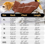 Mile High Life Dog Raincoat, Adjustable Waterproof Reflective Rain Jacket for Small Medium Large Dogs, Lightweight Breathable Pet Rain Coat with Leash Hole(Brown,XS Chest 17-23")