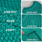 KYEESE Dog Christmas Sweater with Leash Hole for Small Dogs Male Warm Pullover with Reflective Yarn Soft Knit Pullover Boy Dog Coats Cozy Lightweight Thick Sweater Pet Indoor Outdoor Wear,Green,Small