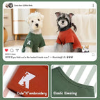 Koneseve Dog Shirt Soft Cotton Stretchy Clothes for Small Medium Pets 2-Pack Rust & Mist Green 2XL
