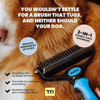 MalsiPree Dog Brush for Shedding - Large, Blue, 2-in-1 - Deshedding Dog Grooming Brush & Undercoat Rake with Dematting Comb for medium to Large Double Coated