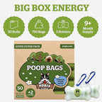 Pogi’s Dog Poop Bags – Leak-Proof & Extra Thick Pet Waste Bags with 2 Holders (Fresh Scent, 50 Rolls, 750-Count)