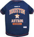 MLB Houston Astros Dog T-Shirt, Small. - Licensed Shirt for Pets Team Colored with Team Logos. - Premium Stretchable Materials for The Comfort of Your Dog & cat.