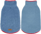 cyeollo Warm Dog Coat, Reversible Fleece Vest Dog Jacket for Winter Sherpa Turtleneck Pet Clothes Puppy Jackets Cold Weather Doggie Coats for Small Dogs, Blue S