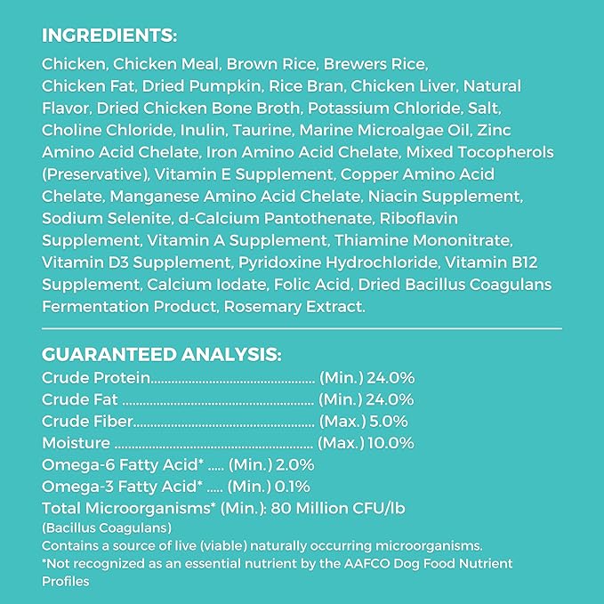 KOHA Limited Ingredient Bland Diet Dry Food for Dogs - Chicken & Brown Rice Recipe, Sensitive Stomach Dog Food - Pumpkin for Digestive Support, 3.5 lbs