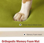 Majestic Pet Orthopedic Memory Foam Dog Crate Mat - Plush Pet Bed Pad for Crates & Kennels | USA Crafted | 36"x23" Villa Apple