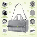 Large Cat Carrier for 2 Cats, 21.7X 13.8X 13.8in Pet Carrier for Cat and Dog Up to 38lbs, All-Sided Mesh Cat Carriers with Great Ventilation, Portable Soft Sided Pet Carriers for Traveling