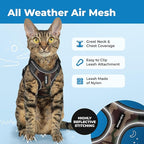 Voyager Escape Proof Cat Harness and Leash Set with Reflective Stitching, Neoprene Handle 5ft - Supports Small, Medium and Large Cats, Kittens for Walking by Best Pet Supplies - Army, XXS