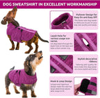Queenmore Small Dog Sweaters, Soft Fleece Vest Pullover Dog Jacket with Leash Hole, Warm Winter Dogs Clothes Cold Weather Doggy Dachshund Sweater for Small Dogs Cats Boy or Girl (Cationic Berry, XS)