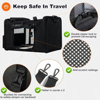 25''(L) x 17''(W) x 17''(H) Extra-Large Expandable cat Carrier for Long Distance car Travel,for 1 Extra-Large cat / 2 Large Cats / 3 Small-Medium Cats up to 35 lbs(Black)