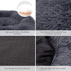 Dog Bed, Cat Calming Bed, Faux Fur Pillow Pet Donut Cuddler Round Plush Bed for Large Medium Small Dogs and Cats (Light Grey, 44.0" L x 44.0" W x 7.0" Th)