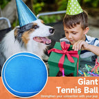 QDAN Giant Large Tennis Ball for Dogs: 9.5" Big Ball for Dogs for Outdoor Play, Big Tennis Balls Dog Toy, Tennis Balls for Small Medium Large Dog, Blue