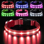 PcEoTllar Light Up Dog Collars, Led Dog Collar, Rechargeable, Night Walking, Waterproof, Glow in The Dark Dog Collars Light for Large Small Medium Dogs, Red l