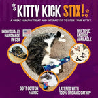 Kitty Kick Stix 15" Original Catnip Kicker Toy (Set of 2), Handmade in USA by Cat Lovers, Interactive Natural Cat & Kitten Toy, Packed with 100% Potent Catnip for All Breeds (Happy Cats)