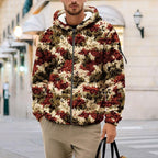 Men's Camouflage Hunting Fleece Lined Hoodie Camo Jackets Zip Up Long Sleeve Casual Winter Coats Hood Outerwear