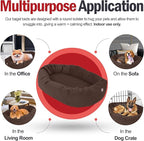 Majestic Pet 32 Inch Suede Shredded Memory Foam Mix Calming Medium Dog Bed Washable 32x23x7 (Inch) - Cozy Soft Round Donut Dog Bed with Spine for Head Support - Pet Bed Chocolate