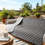 gogobunny 100% Double-Sided Waterproof Dog Bed Cover Pet Blanket Sofa Couch Furniture Protector for Puppy Large Dog Cat, Reversible (82x102 Inch (Pack of 1), Dark Grey/Light Grey)