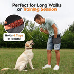 Large Capacity Dog Treat Pouch –Training Treat Bag with Magnetic Pocket, Built-in Poop Bag Holder, Clicker & Collapsible Bowl, Dog Walking Bag for Pet Training – Black