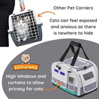 Premium Soft-Sided 2-in-1 Kittyrama Cat Carrier & Home Hideaway – Vet-Recommended Calming Den, Dual-Use Lounge & Travel Carrier with SBS Zippers, Airline-Approved Under-Seat Fit