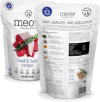 The New Zealand Natural Pet Food Co Meow Freeze Dried Cat Food - Beef & Hoki Recipe, High Protein Treats, Meals & Toppers, Dry Cat Food, 9.9 oz