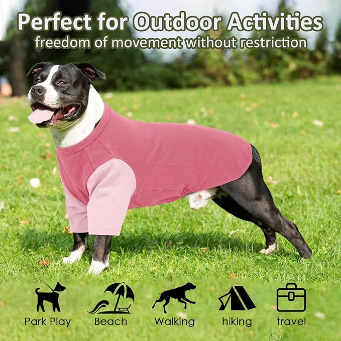 IKUPUKO 2 Pack Dog T-Shirts for Extra Large Dogs Soft Breathable Cotton Shirt Shedding Control Clothes for Great Dane, Summer Hot Weather Walking, Seaside, Park Play, XXXXXL