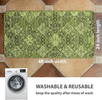 nunubaby 4PACK Washable Pee Pads for Dogs, Stylish, Non-Slip and Leak-Proof Pee Pads. Reusable Potty Pads for Dogs for Crates and Floors.(Green/Multi, 24" x48")